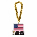 Keychain with American flag and 'FIFA' logo on a white background