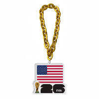 Keychain with American flag and 'FIFA' logo on a white background