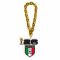 Gold chain with a FIFA Mexico badge on a white background