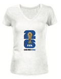 FIFA World Cup 2026™ V-Neck Baby Doll White T-Shirt