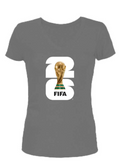 FIFA World Cup 2026™ V-Neck Baby Doll Gray T-shirt