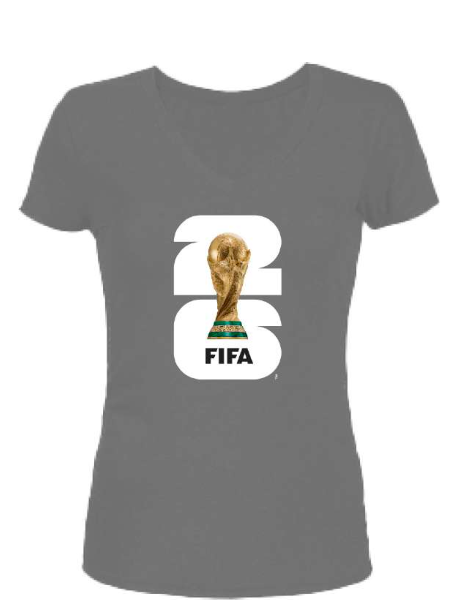 FIFA World Cup 2026™ V-Neck Baby Doll Gray T-shirt