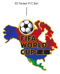 2026 FIFA World Cup™ Host Countries Map with Ball Lapel Pin